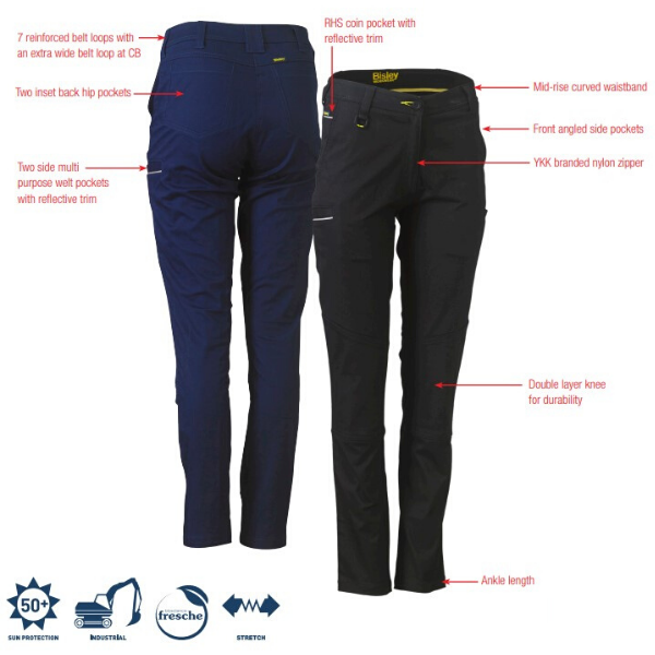 Bisley Womens Stretch Cotton Pants (BPL6015) – Budget Workwear New