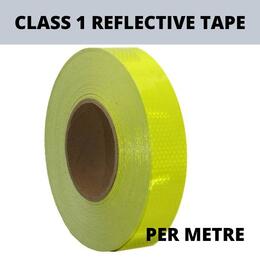 50mm Class 1 Reflective Tape, Fluorescent Yellow - per metre
