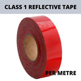 50mm Class 1 Reflective Tape, Red - per metre