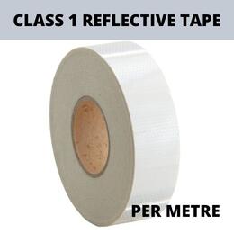 50mm Class 1 Reflective Tape, Silver White - per metre